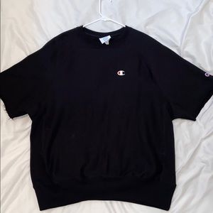 -CHAMPION- raw cut crew neck sweater